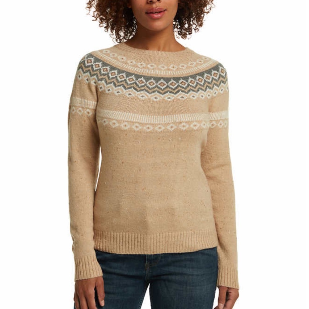 NWT XL Weatherproof Vintage Tan Fairisle Sweater
